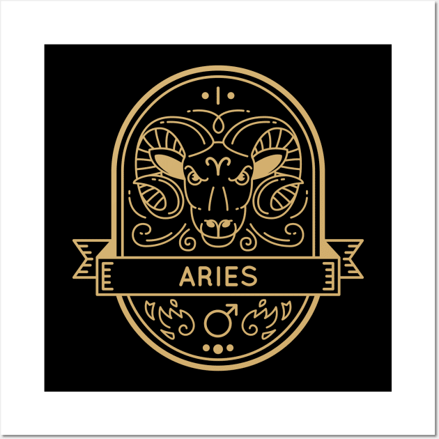 Aries Golden Sigil Wall Art by MimicGaming